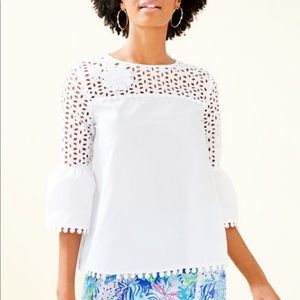 Lilly Pulitzer resort white chandler top large NWT